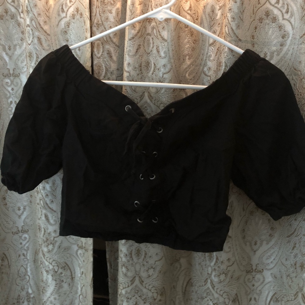 Lace up crop top